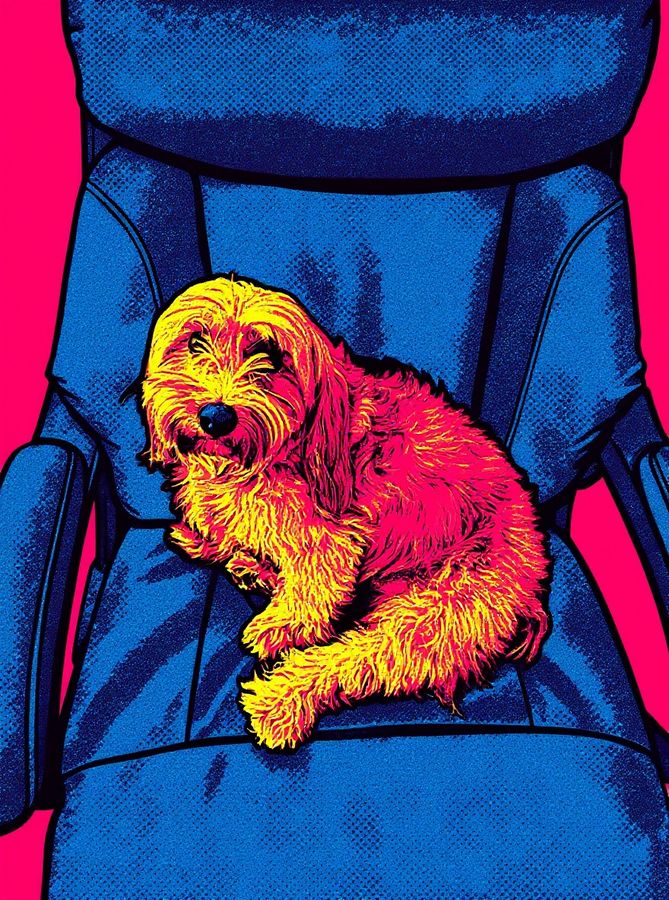 The same dog as a bold pop-art screen print