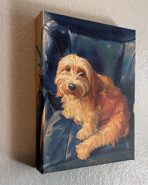 Real photo of our sample canvas, angled view